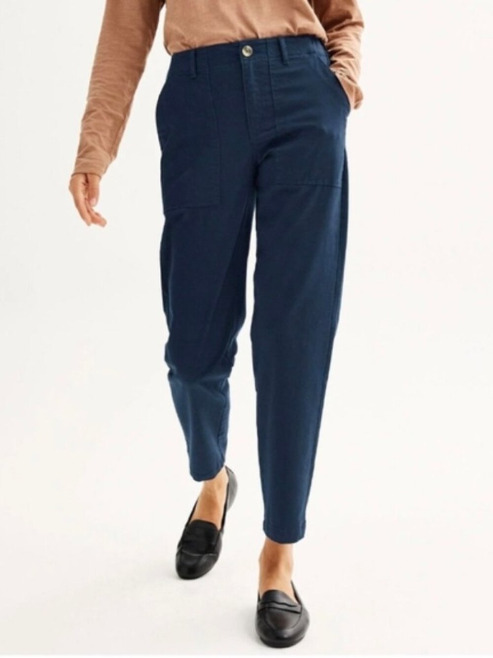 SONOMA Goods for Life High Rise Straight Leg Utility Pants in Blue (M) NWT!